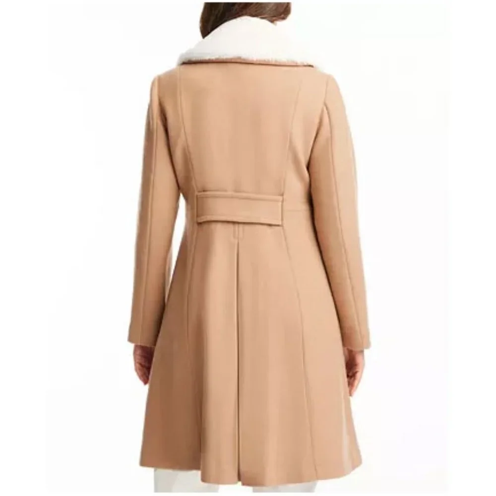 Kate Spade Faux-Fur-Collar Walker Coat
